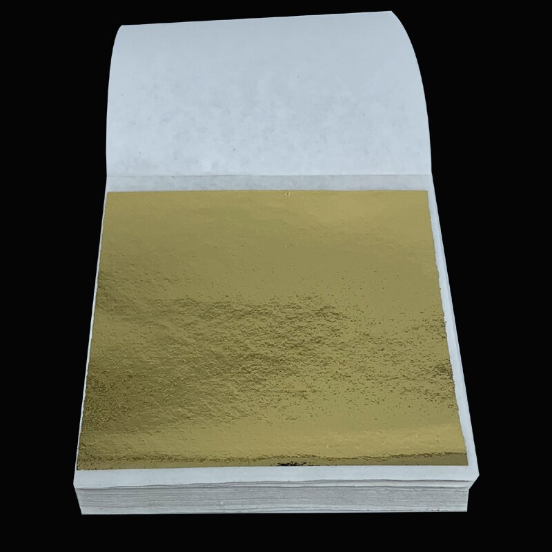 80 x 85 mm 100 ark taiwan förgyllande folieark - färgglada guldblad klistra in möbellinjer väggtelefonfodral hantverk dekoration: 100 guld