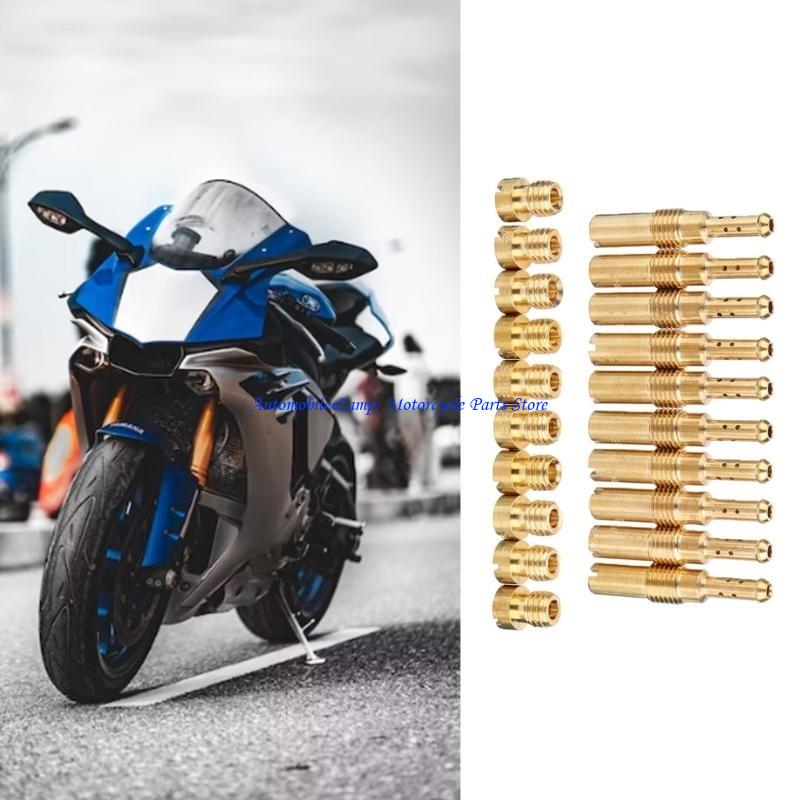 H7BD 20Pcs Carburetor Main Jets Kits 10 Carburetor Main Jets with 10 Slow Jets Accessories Durable for PWK PE CVK