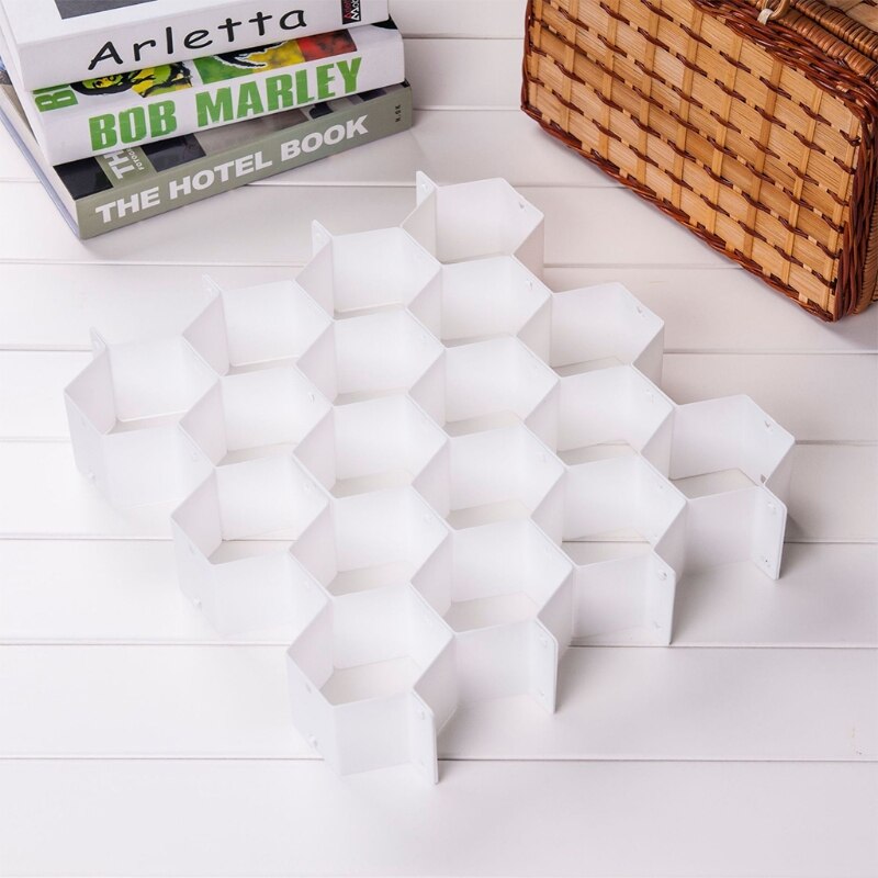 Plastic Honeycomb Drawer Divider Organizer DIY Grid Partition Closet Cabinet Clapboard Separator Sorting Storage Boxes