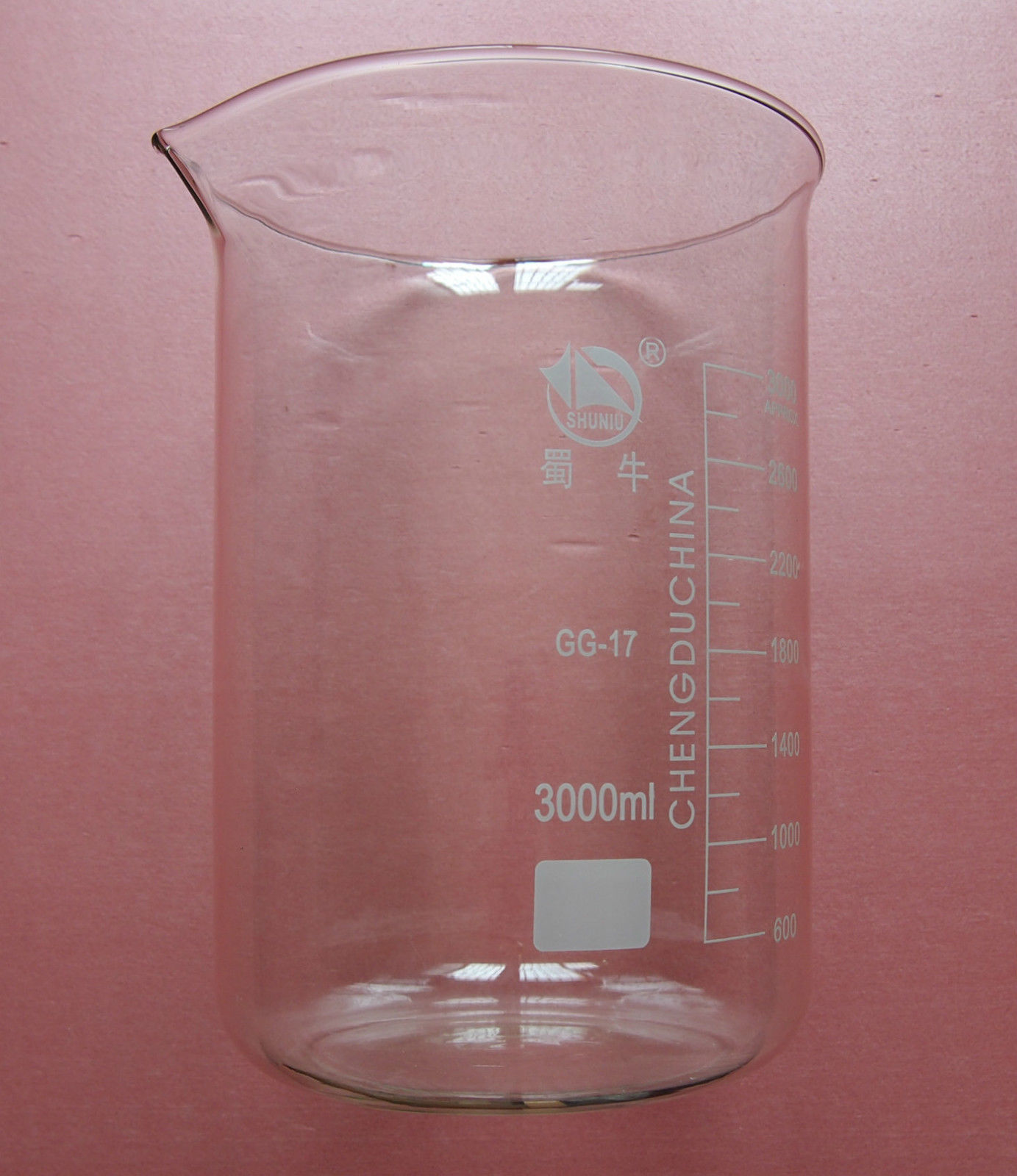 3000mL Glass Beaker,3 Litre,Low Form,Good ,Lab Borosilicate Glassware
