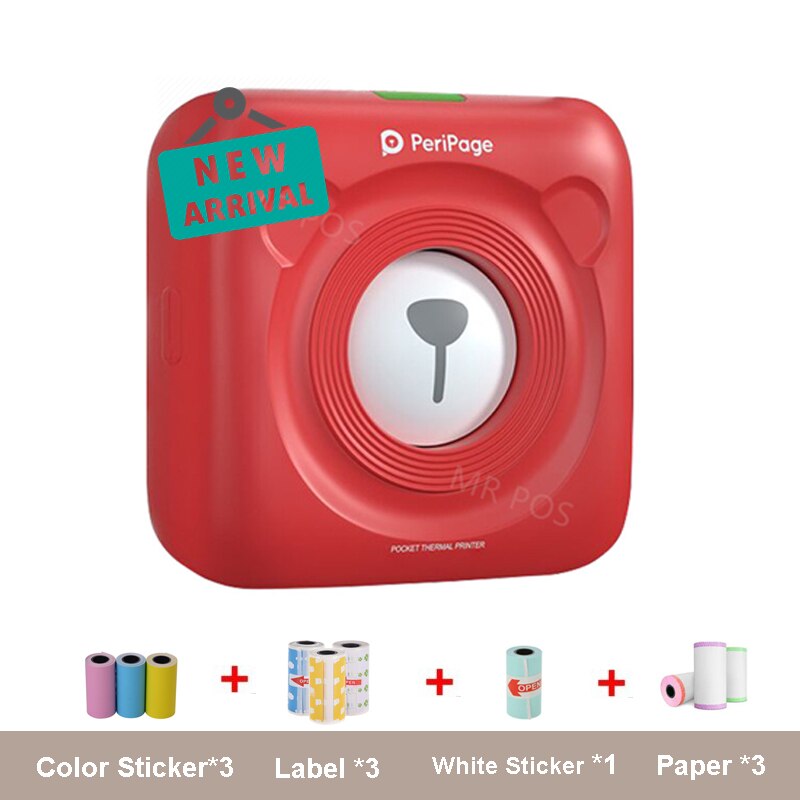 Bluetooth Portable Printer High Resolution Peripage Mini Photo Printer thermal Printer For Mobile Phone Android And IOS: red printer