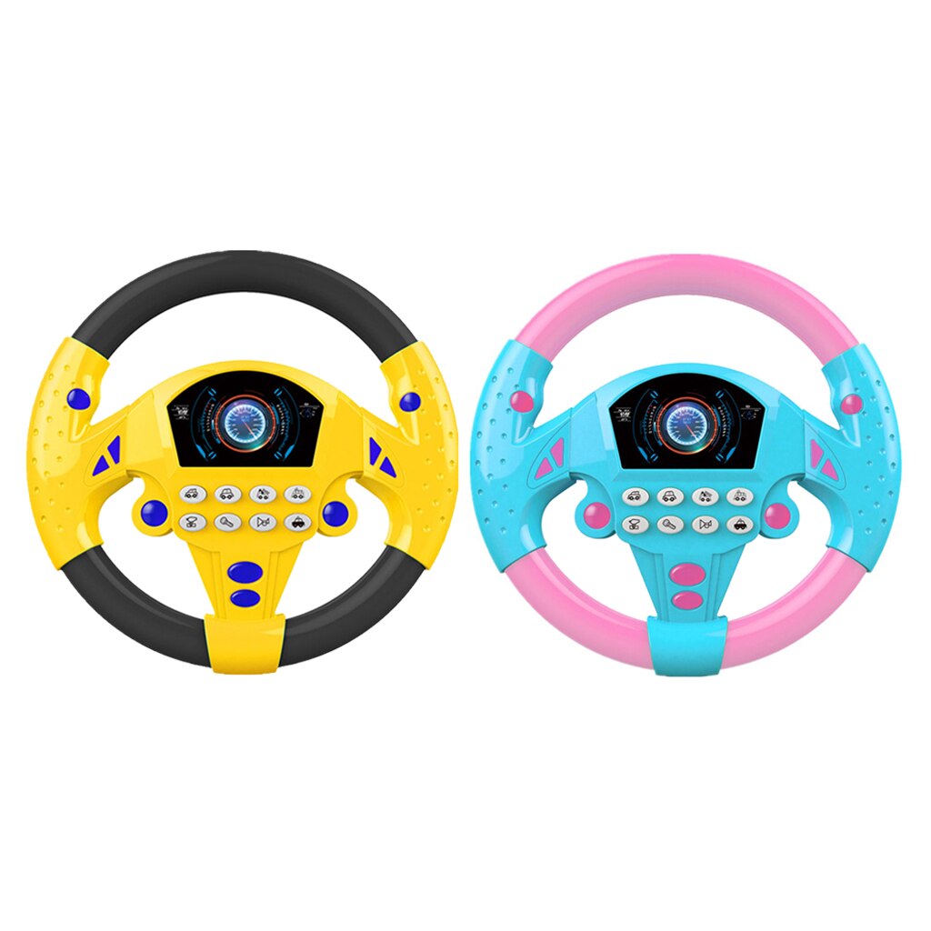 Steering Wheel Toy, Sound Light Simulated Driving Toy Pretend Driving Early Educational Toy for Toddlers Babies