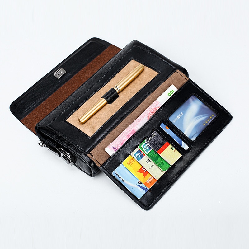 Antidiefstal wachtwoord slot heren portemonnee heren clutch luxe portemonnee zakelijke heren telefoon portemonnee carteras carteira masculina