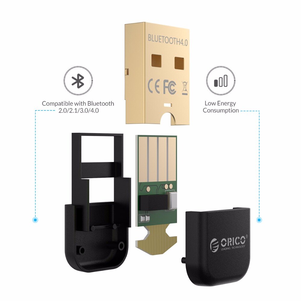 ORICO USB Bezprzewodowy adapter Bluetooth 4.0 Nadajnik Dongle Odbiornik dźwięku muzycznego do komputera PC Windows Głośnik Bezprzewodowa mysz