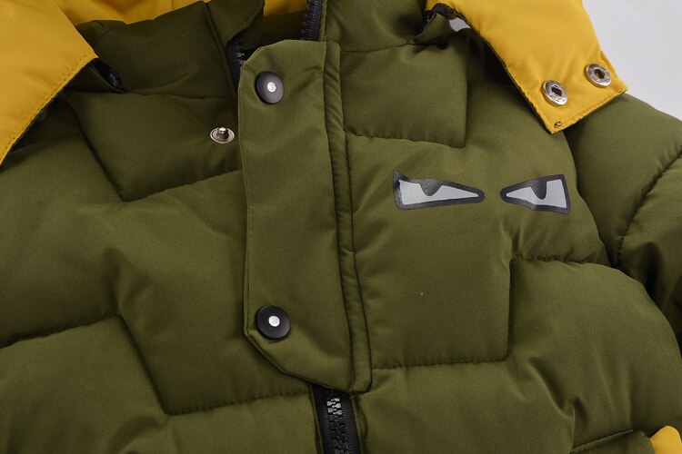 Baby Jongens Jassen Kinderen Winter Kinderen Sneeuw Overalls Met Hooded Cartoon Lange Stijl Down Snowsuits Voor 1-8 Y kids Mode