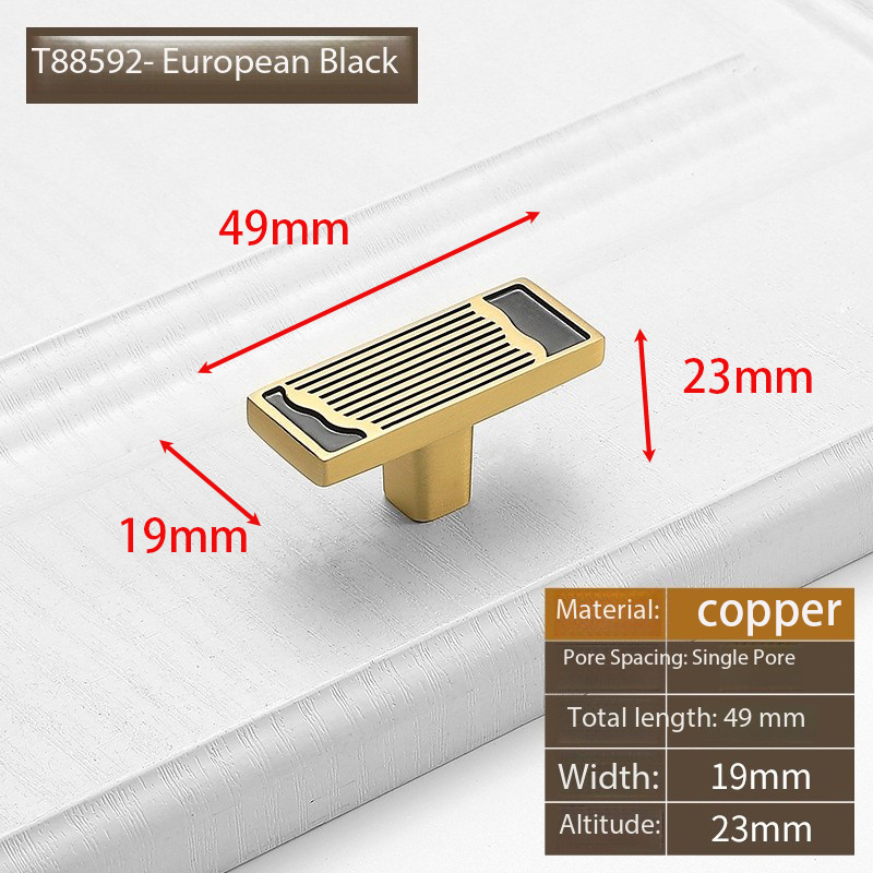 Manija de puerta de gabinete de latón vintage, manija de armario minimalista moderna, zapatero, cajón, manijas pequeñas para muebles: Transparente