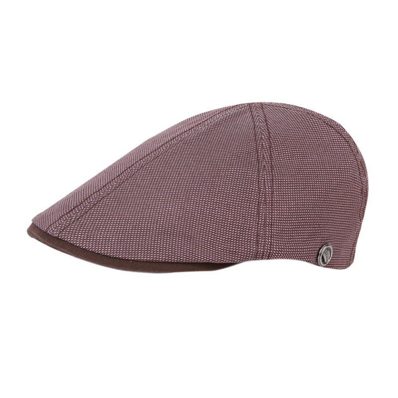 De de las mujeres de los hombres Vintage Golf Baker alcanzó sombrero de algodón de lino Retro al aire libre Golf boina tapa plana: Wine red