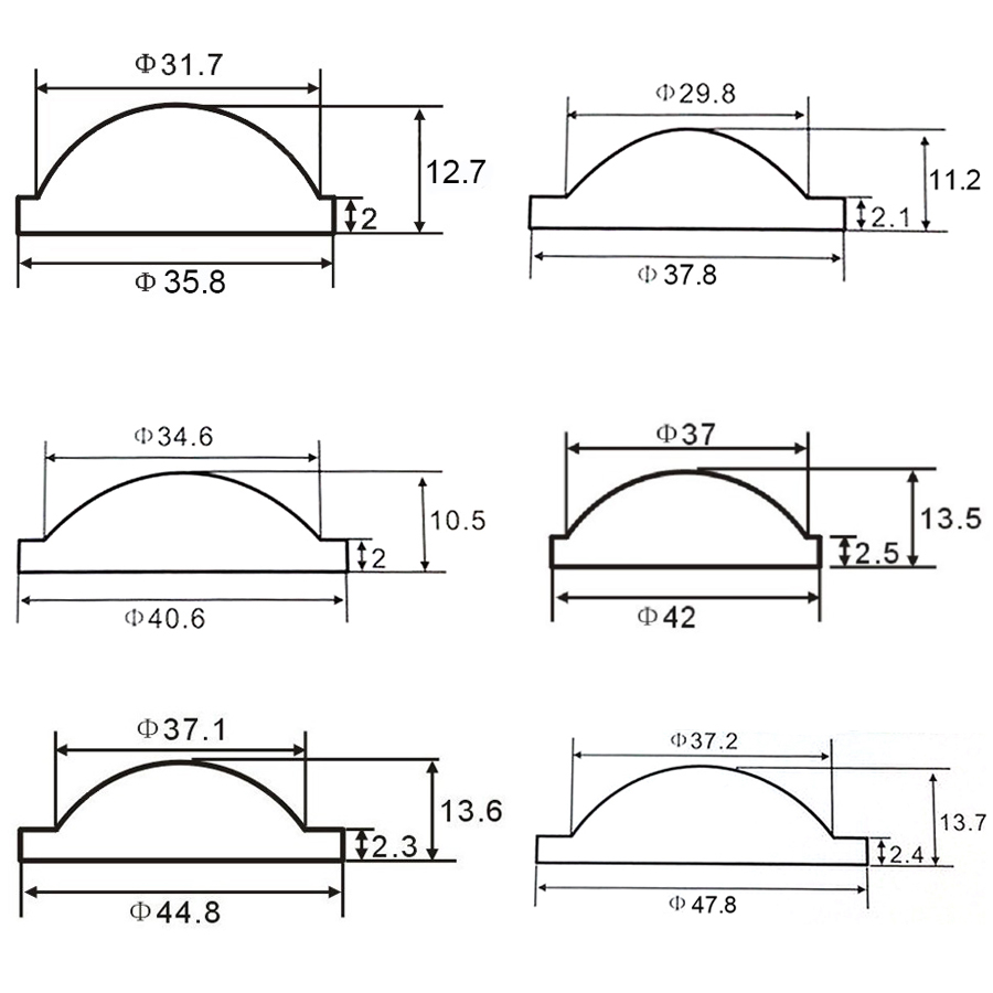 Flashlight Lens Plano Convex Acrylic Transparent Focusing Lenses for Zoomable LED Bike Head Lamp Light 10 12.5 23 29 32 35 36mm