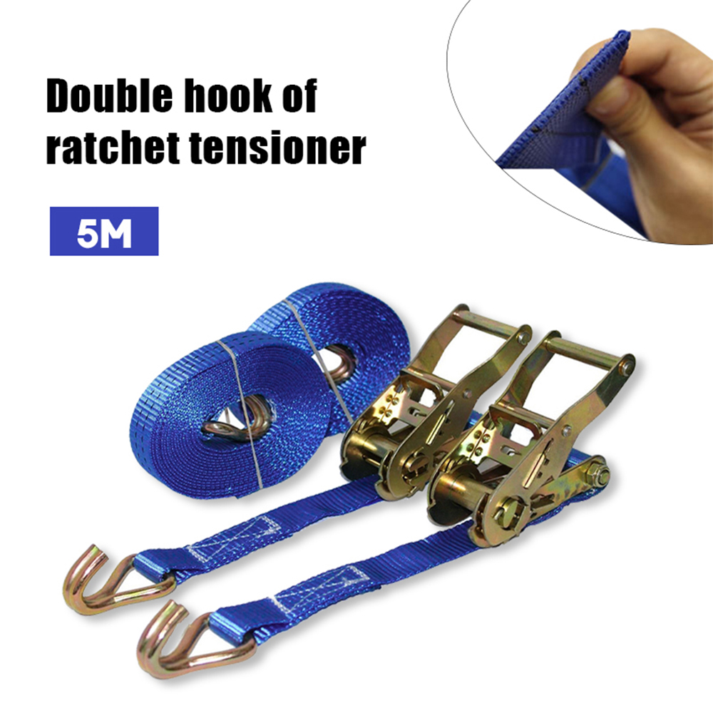 2 Styles 1pcs Lorry Lashing Polyester Ratchet Weaving Durable 5M Universal Wear Resistant Tie Rope Cargo Strap Car Motorcycle