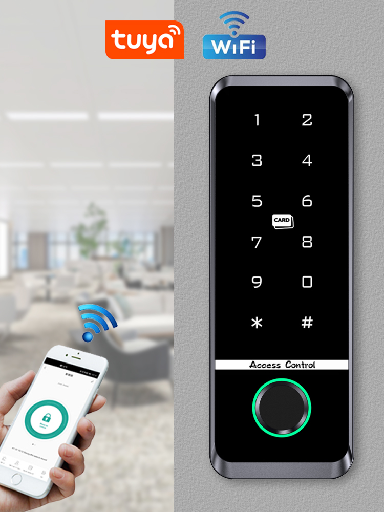 Waterproof Keypad Access Control 125KHZ 13.56MHZ RFID Card Door Entry Backlight WG26 standalone access controller card reader: black