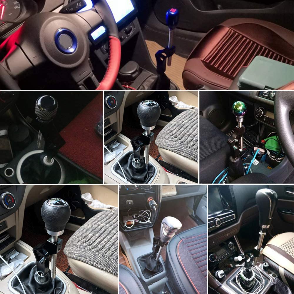 Extendedor de palanca de cambios Universal y ajustable de aluminio, extensor de palanca de cambios de coche con 8, 10 y 12 adaptadores