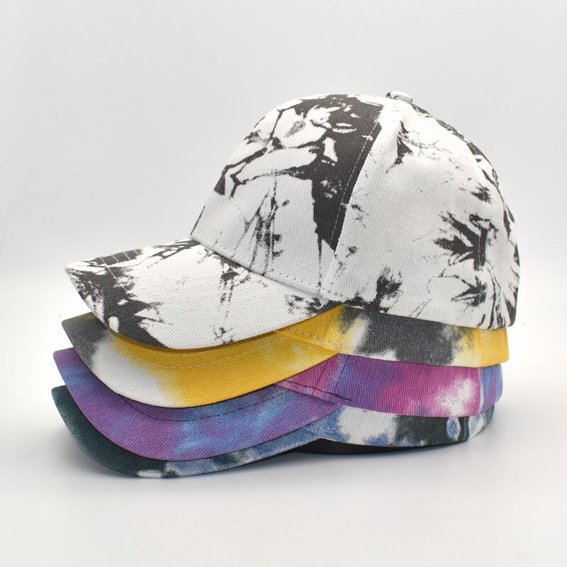 Mode Tie-Dye Baseball Cap Lente Mannen En Vrouwen Trend Paar Kleurrijke Snapback Hoed Outdoor Verstelbare Zon Graffiti bone