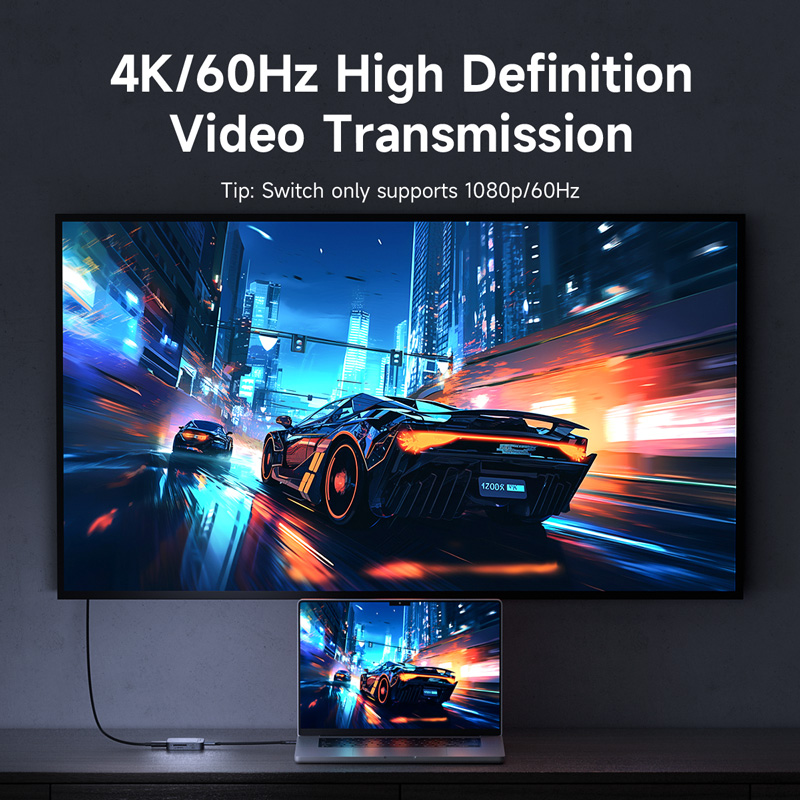 Hagibis-Hub magnético USB C, adaptador multipuerto tipo C, estación de acoplamiento 4K HDMI 100W PD para Macbook iPhone 16/15 Pro Thunderbolt 4