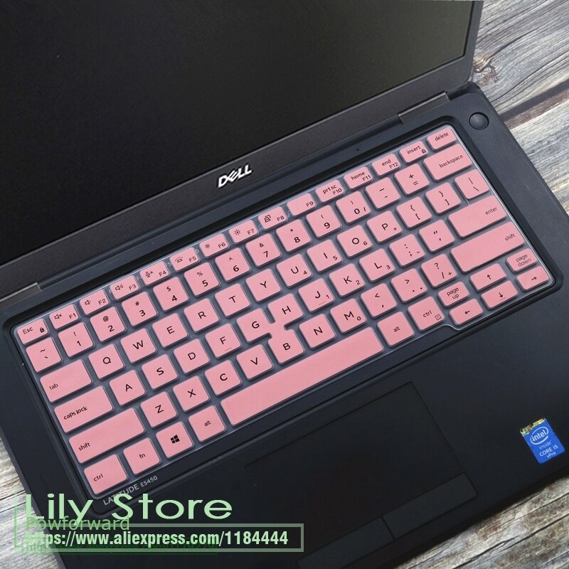 För dell latitude 5300 7300 5200 13.3 tums silikon notebook laptop tangentbordsskydd skydd hud: Rosa