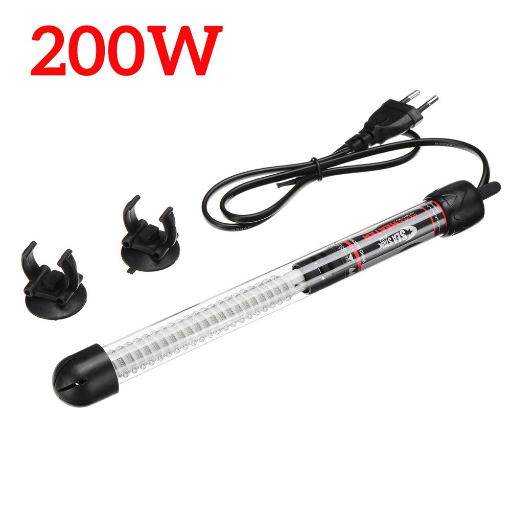 220V Adjustable Temperature Thermostat Heater Rod 50W/ 100W/ 200W/ 300W Submersible Aquarium Heater Fish Tank Water Heating: 200W