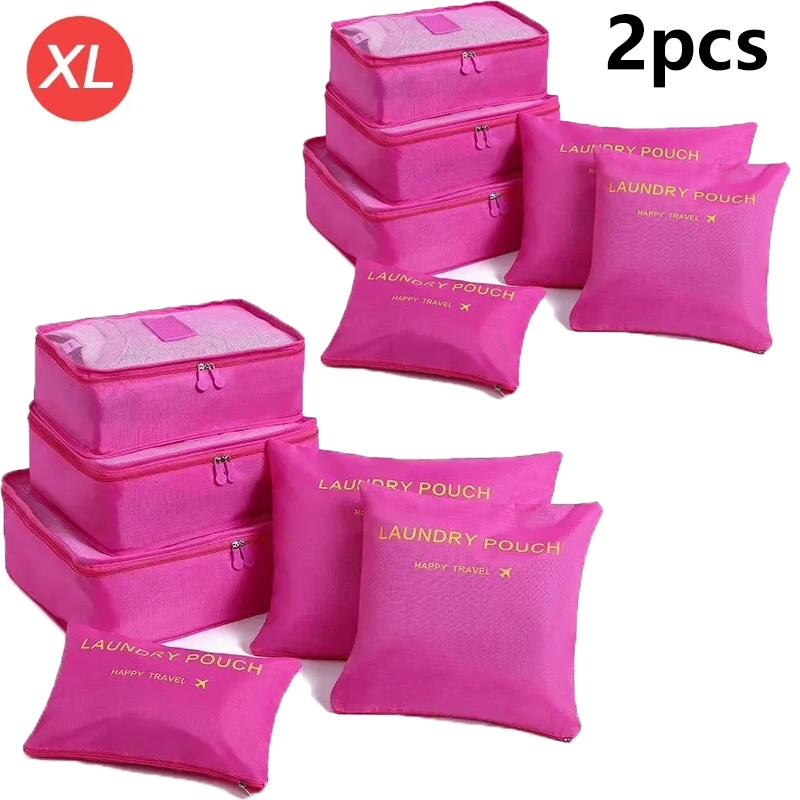 6-- delt stor reiseorganisator bærbar koffertorganisator klær sko sminkeveske bagasjeorganisator reiseoppbevaringsveske