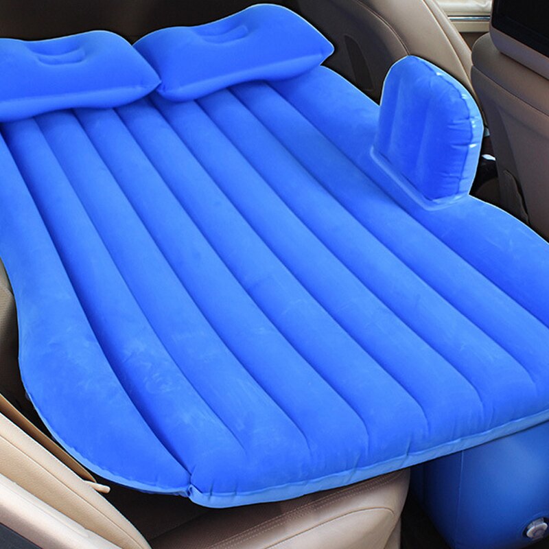 Motolovee PVC Thick Flocking Cloth Split Detachable Airbed Car Inflatable Bed Travel Bed Camping Car Air Mattress Car Sofa Bed: Blue