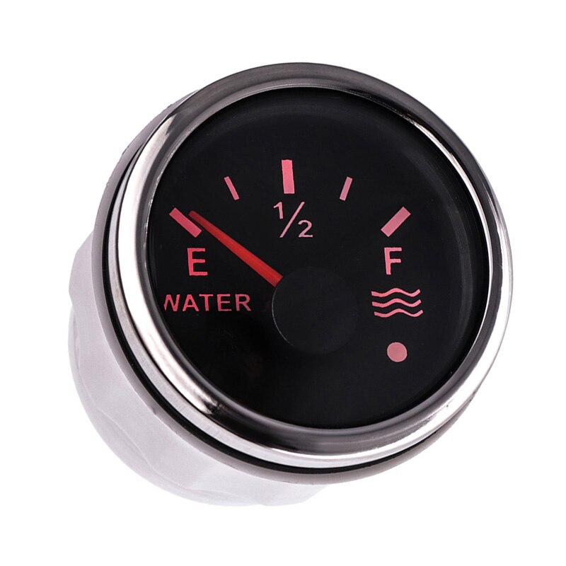 Auto Water Niveau Gauge 0 ~ 190 Ohm / 240 ~ 33 Ohm 52Mm Water Tank Level Gauge met Alarm Fit Voor Boot Marine Motorfiets
