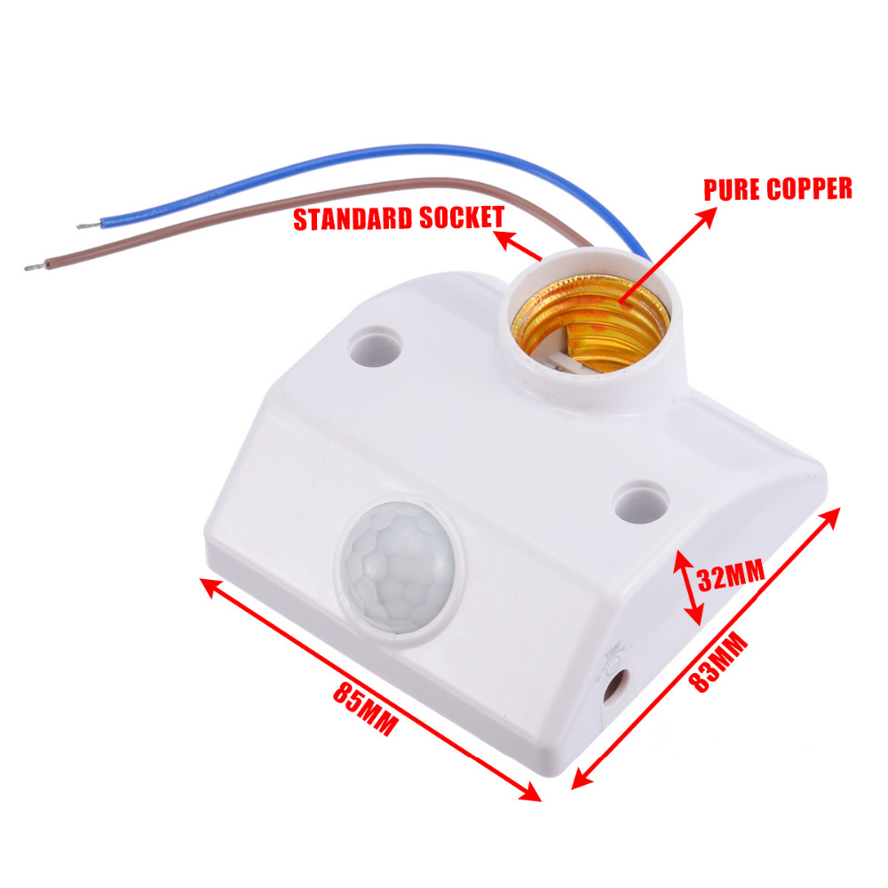 E27 PIR Infrared Motion Sensor LED Light Lamp Holder LED Lamp Base PIR Motion Sensor Switch Light Holder Socket