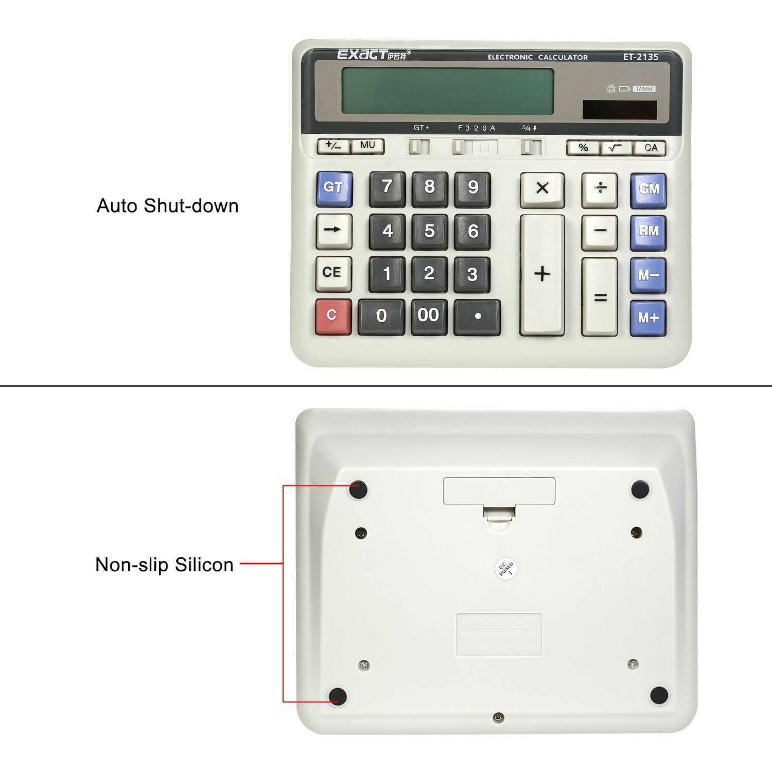 Large Computer Electronic Calculator Counter Solar & Battery Power 12 Digit Display Multi-functional Big Button