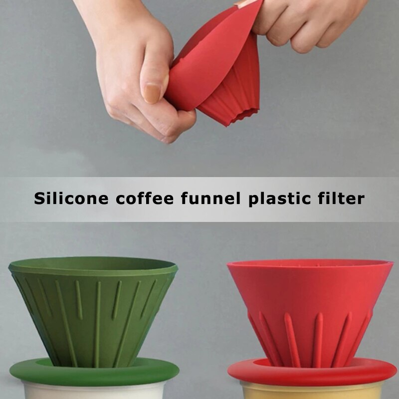 Kleurrijke V60 Koffie Drip Filter Cup Barista Silica Omkeerbare Opvouwbare Buiten 1-2 Mensen Koffie Druppelaar Filter Cup