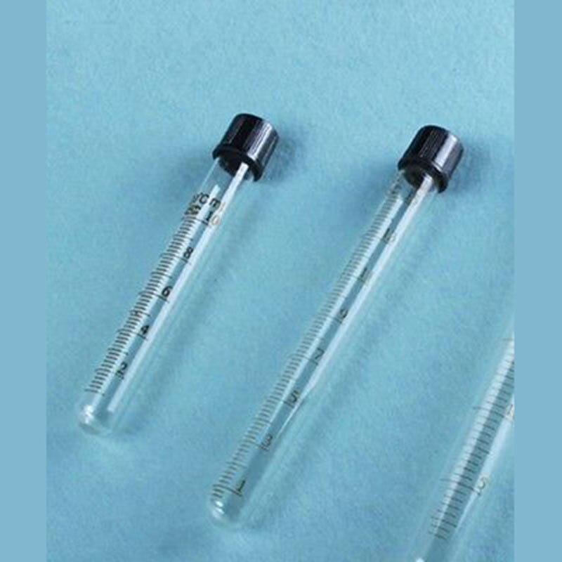 Scale Line 100ml Glass Test Tube Round bottom with screw cap for Chemistry Laboratory