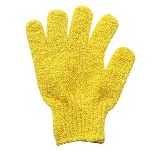 1Pc Shower Bath Exfoliating Wash Skin Spa Massage Scrub Body Scrubber Fine Glove Shower Gloves Bath Gloves Foam Bath Scrubber: Yellow