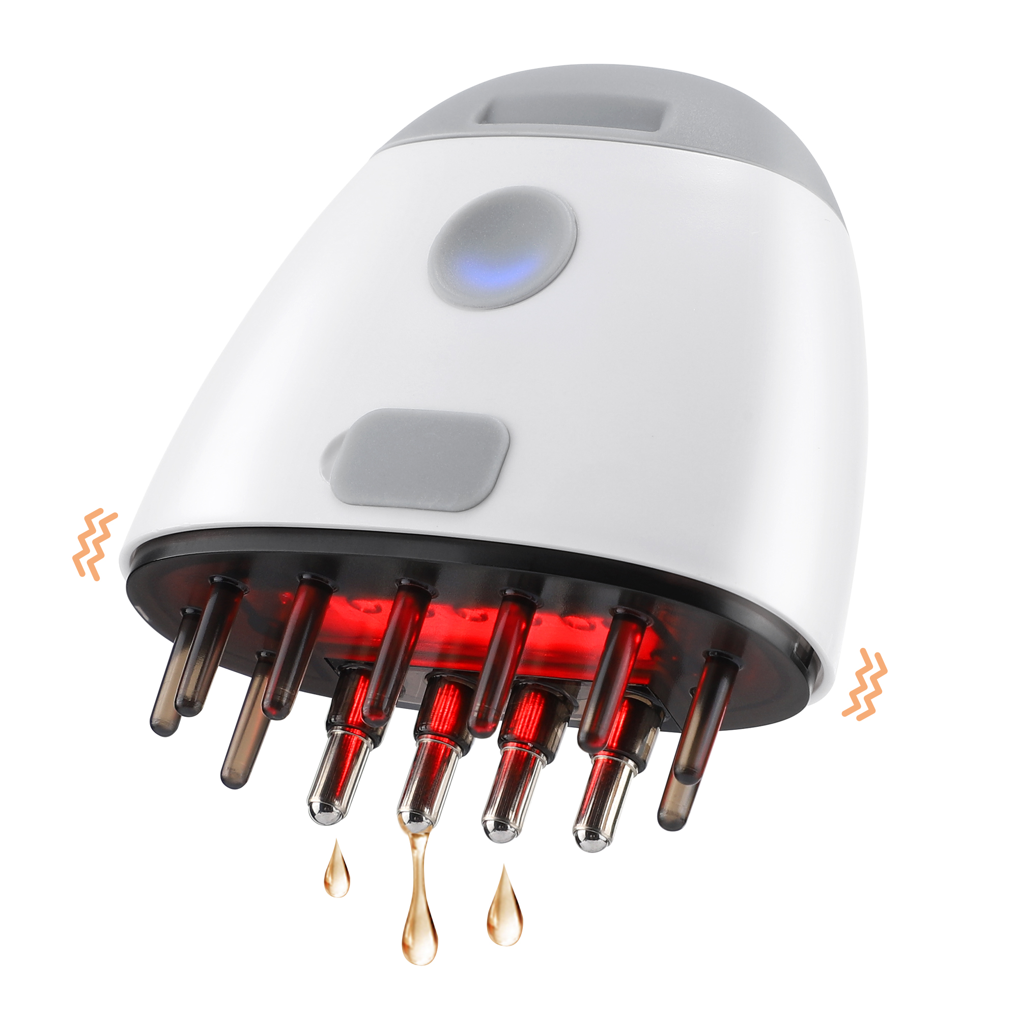 Elektrische Hoofdhuid Massage Borstel Rood Licht Therapie Haargroei Massage Kam Anti Haaruitval Vloeibare Olie Applicator Massager Gereedschap