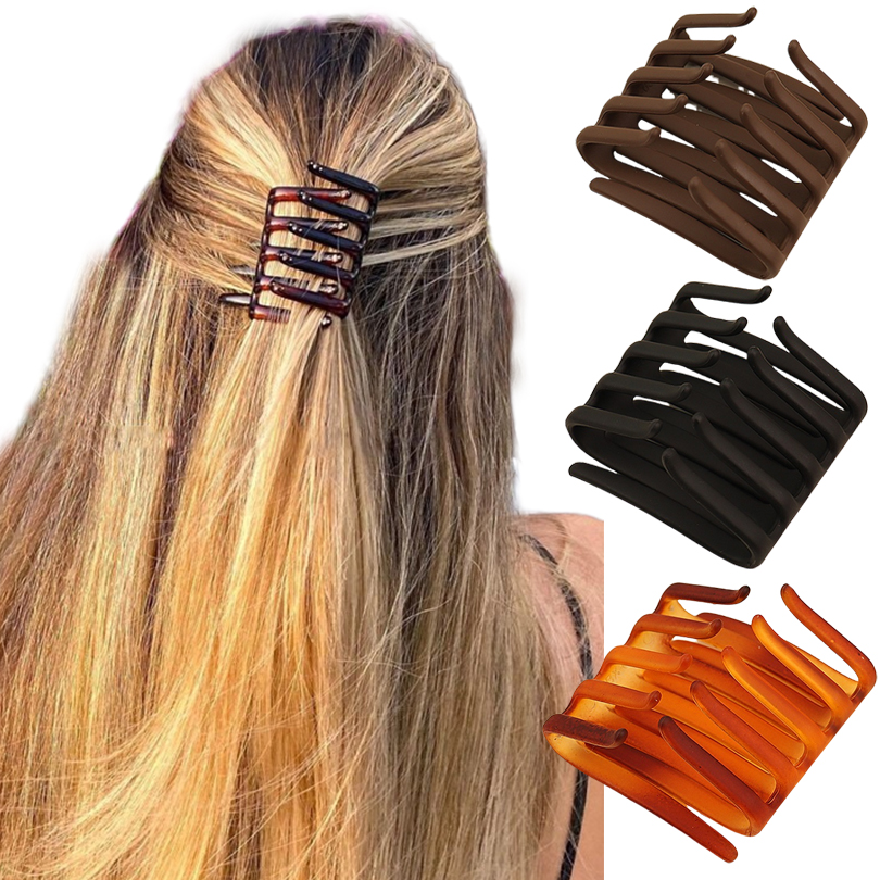 Fermaglio per capelli elasticizzato Doppio lato Pettine per capelli da donna coda di cavallo Mohawk Accessori per creatori di panini facile strumento per lo messa in piega dei capelli ricci spessi Artiglio per capelli