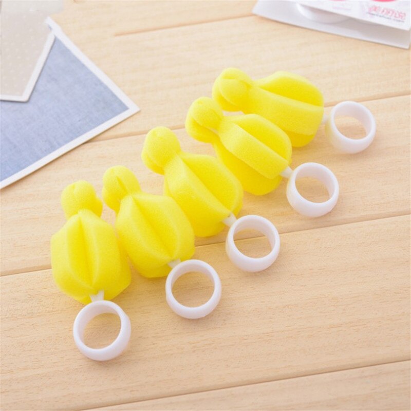 5 stücke Baby Milch Fütterung Flasche Wasser Trinken Tasse Stroh Waschen Pinsel Weiche Haar Reinigung Werkzeug Reiniger Edelstahl Griff pinsel: WHITE