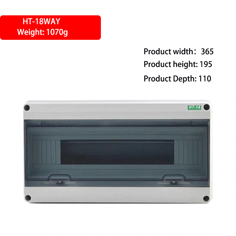 HT series 5/8/12/15/18/24Ways Household illumination Electrical Distribution Box MCB Waterproof Junction Wire Box ABS+PC Plastic: HT-18 Ways