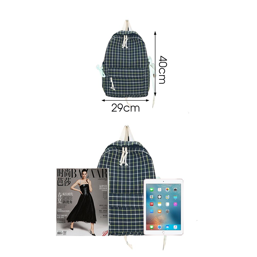 Ttou Mode Vrouwen Rugzak Student Meisje Schooltas Reistas Plaid Stijl Schoudertas Voor Vrouwen Rugzak Rugzak Knapzak