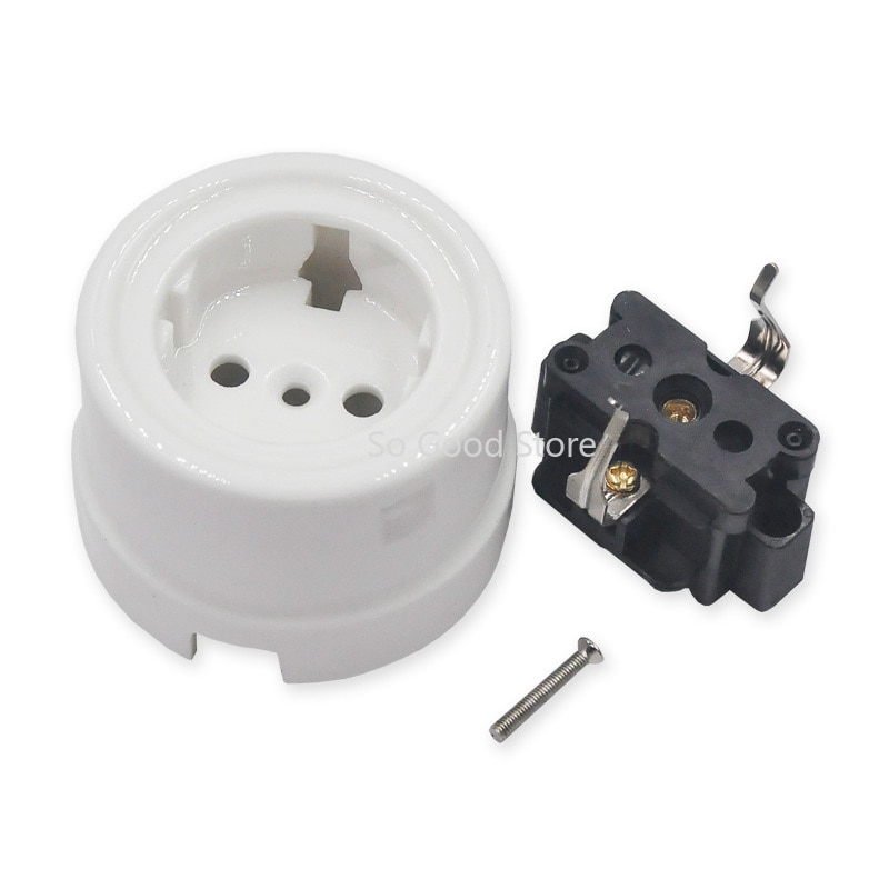 Set 1 Switch 1 Socket Home Improvement EU Standard Ceramic Wall Light Switch Power Socket