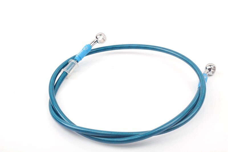 MOSDA Universal 400mm - 2200mm Motorcycle Hydraulic Brake Hose Line Cable 28 degrees 10mm Banjo Pipe Line Braided oil hose: blue 110cm