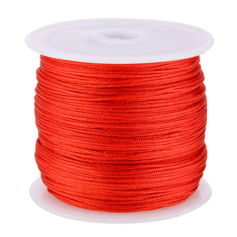 45 M X 0.8 Mm Nylon Koord Discussie Chinese Knoop Koord Macrame Armband Gevlochten Stringdiy Kwasten Kralen Handgemaakte: Red