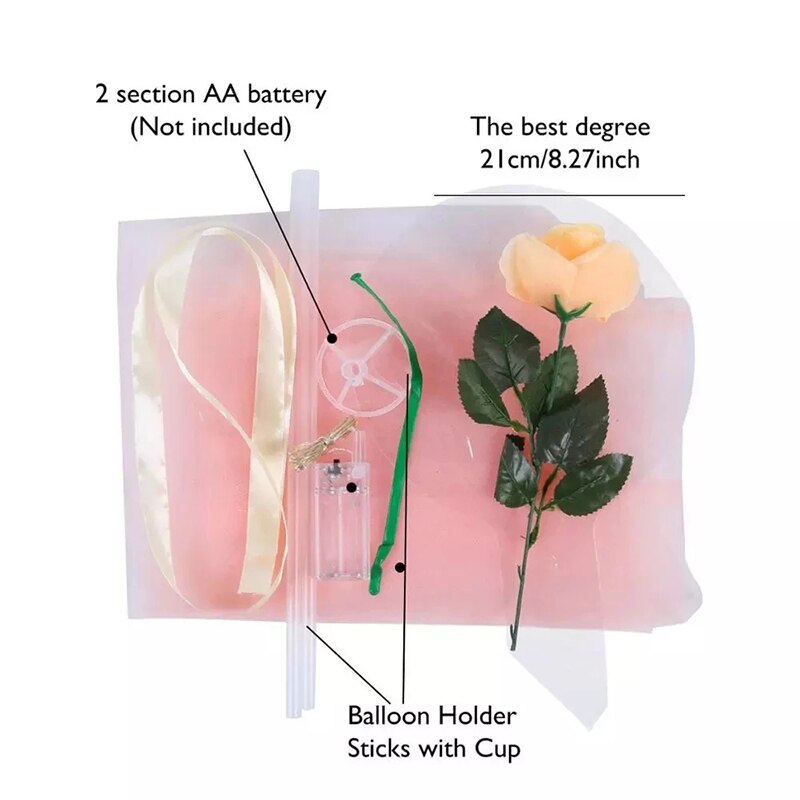 Led diy lichtgevende ballon roos boeket kerstversiering huis bruiloft decoratie bal roos valentijnsdag verjaardagsfeestje