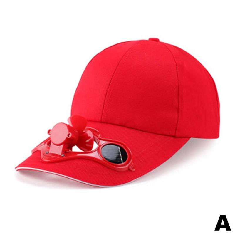 Gorra de béisbol con ventilador de Panel Solar para verano, gorro de béisbol con visera, N4T2: red