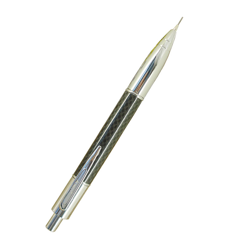 ACMECN Unisex Carbon Fiber Pencil Propelling Push Silver Trim Sketch drawing 0.7mm Mechanical Lead Pencils