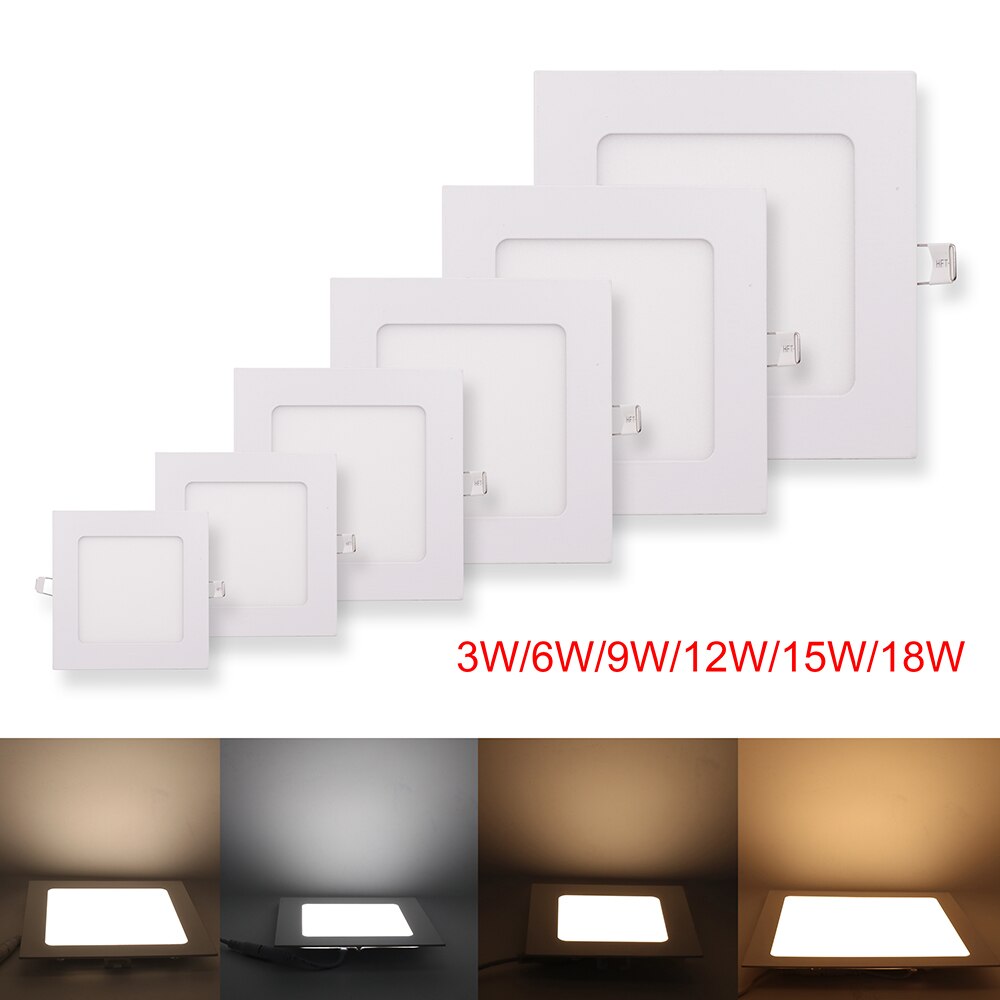 3w 6w 9w 12w 15w 18w 85-265v led paneeli valo kohdevalot lamppu upotettava keittiö kylpyhuone kattovalaisin viileä valkoinen