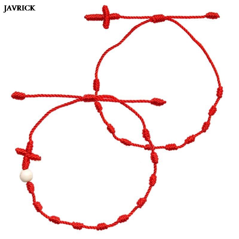 2Stck 7 Knoten rot Schnur Armbinde für Schutz Bösen blick Gute Glück Amulett für Erfolg Wohlstand Freundschaft Armbinde Für frauen: D