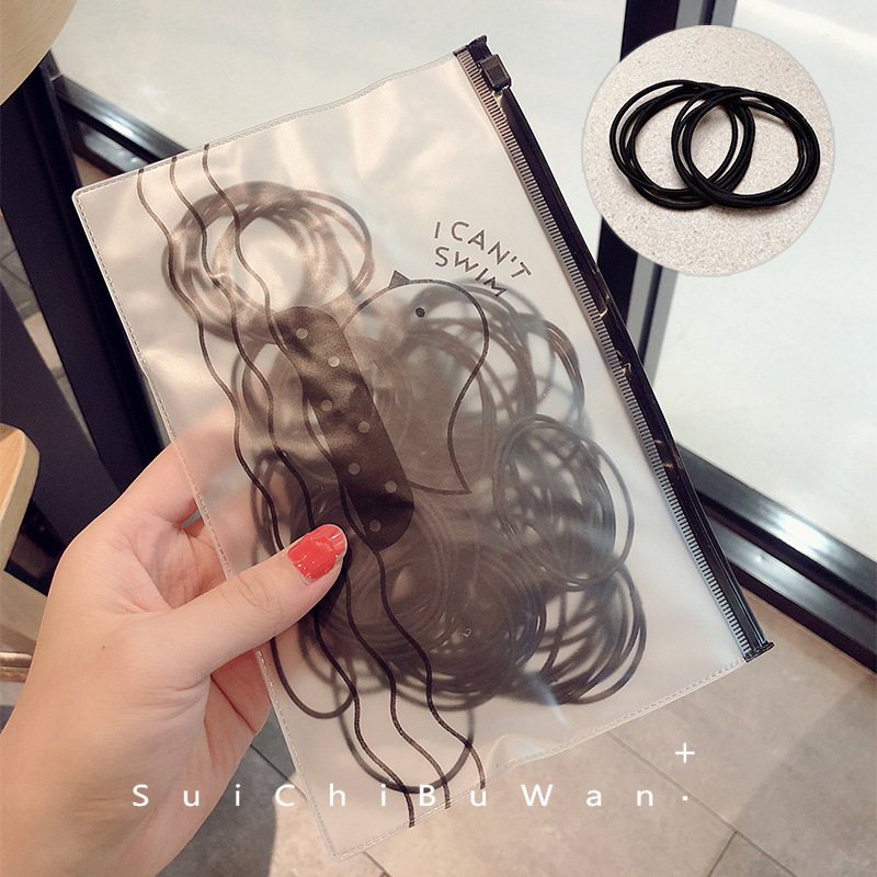 100 Uds. Banda elástica para el cabello para mujer, coleteros, sombreros, bandas de goma, diadema para niñas, accesorios para el cabello FS-008: Verde