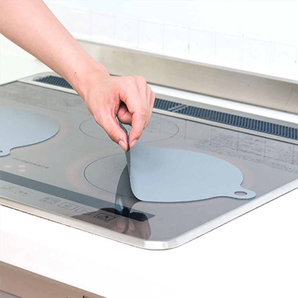 Glasfiber induktion kogeplader pad mat induktion komfur beskyttelsesmåtte antifouling termisk måtte rund varmeisoleret pude