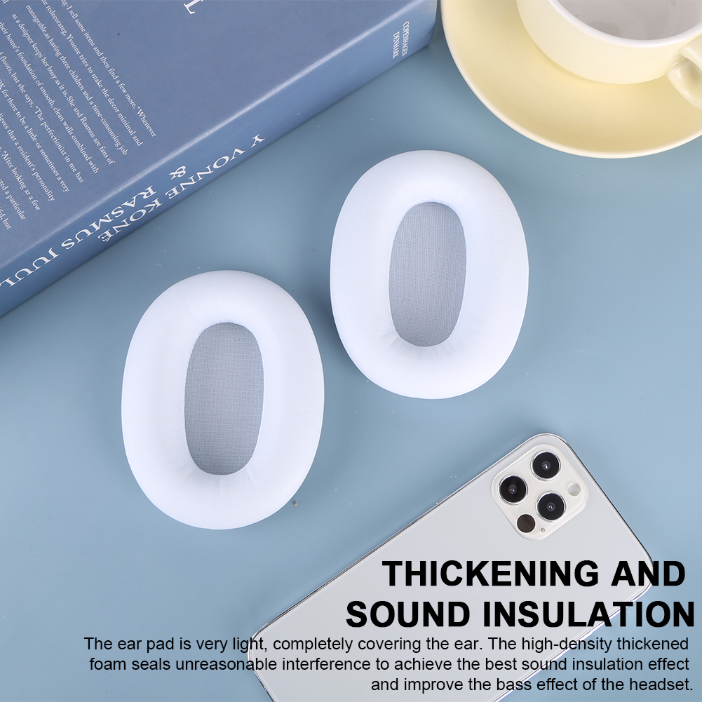 Almohadillas de repuesto para auriculares MPOW H12 ANC, almohadillas de espuma viscoelástica con aislamiento de ruido, almohadillas para los oídos de cuero proteico, 1 par
