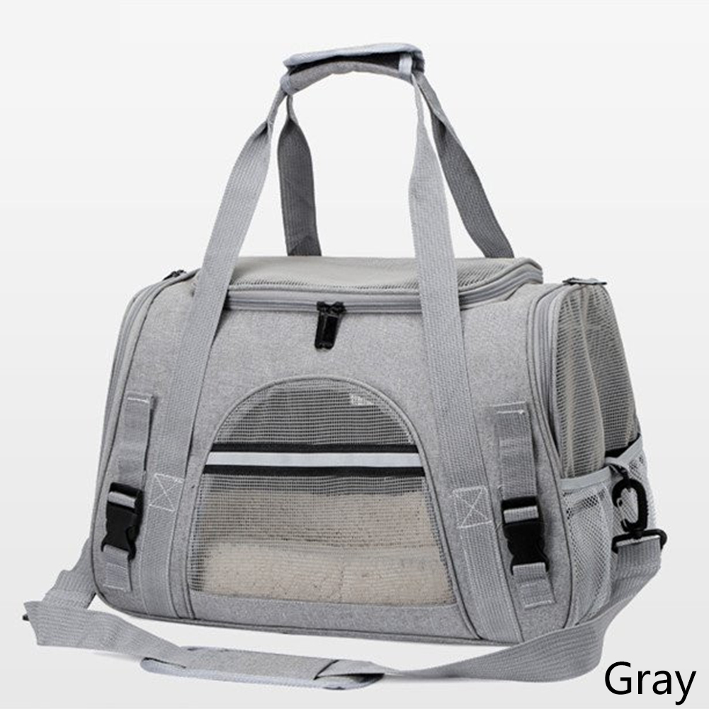 Portable Dog Carrier Bag Portable Dog Backpack With Mesh Window Airline Approved Small Pet Transport Bag Carrier For Dogs: A-Gray