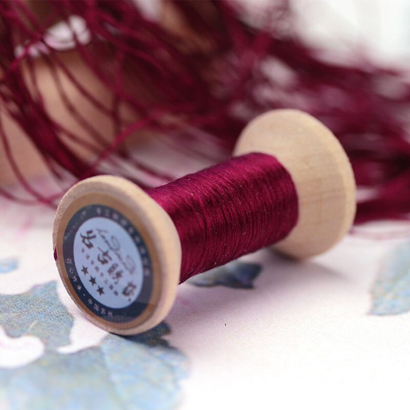 20 meters each spool Silk thread spool embroidery DIY handmade embroidery thread charming pink: 8