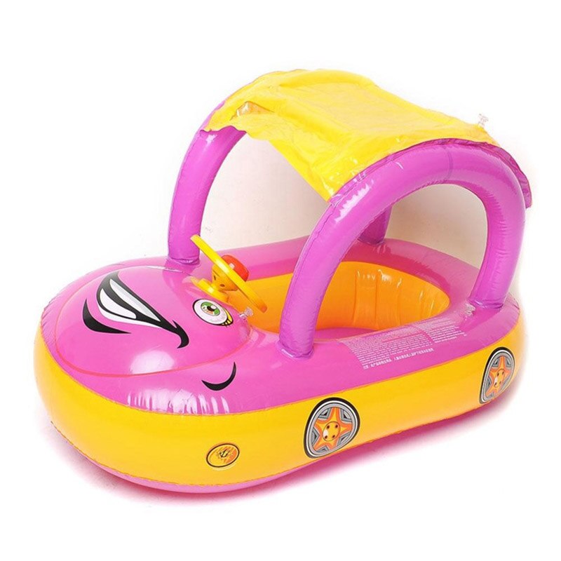 Opblaasbare baby peuter drijfstoel boot buis ring auto zonnescherm water zwemmen zwembad cartoon draagbare stoelen sec 88