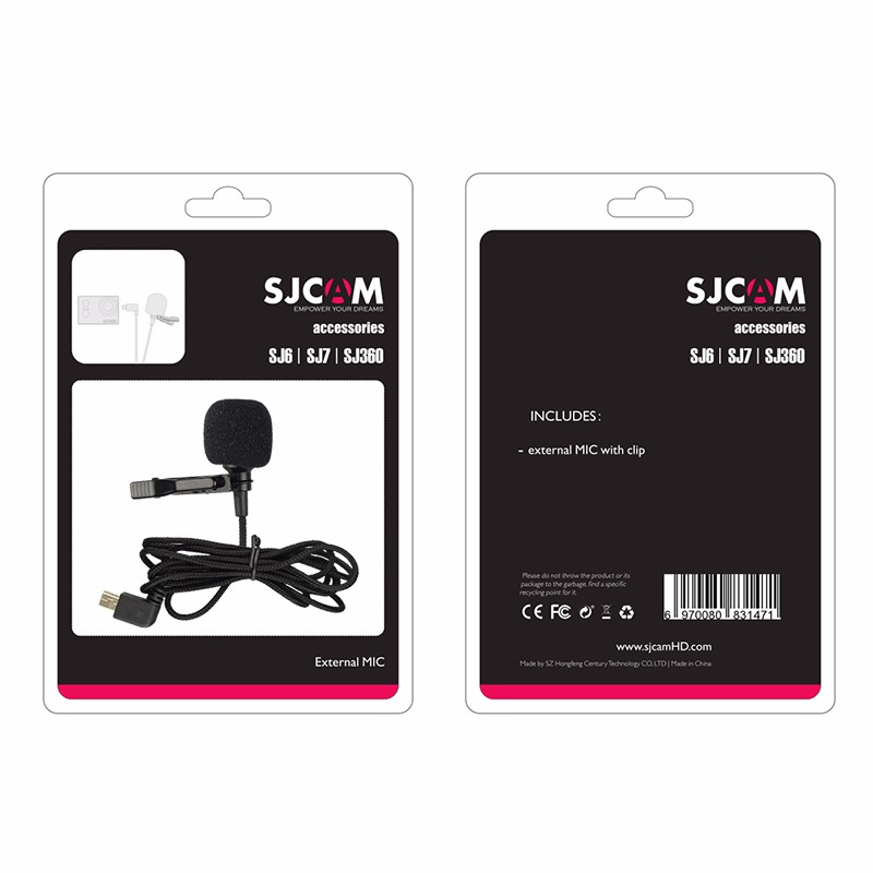 100% Originele Sjcam Accessoires Externe Microfoon Mic Voor Sjcam SJ6 Legend/SJ7 Ster/SJ360 Sport 4K mini Camera