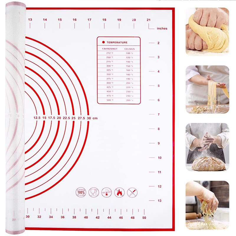 Silicone Thickening Mat Sheet Pizza Dough Mat Rolling Dough Liner Pad Kneading Dough Baking Mat Kneading Pad Pastry Boards