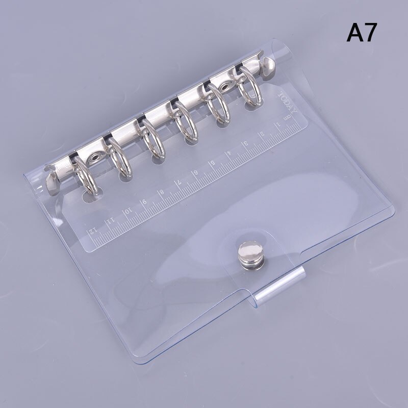Carpeta de archivadores de plástico PVC transparente, carpeta de suministros para escuela y oficina, cuaderno A5/A6/A7, anilla de hojas sueltas, 1 unidad: A7