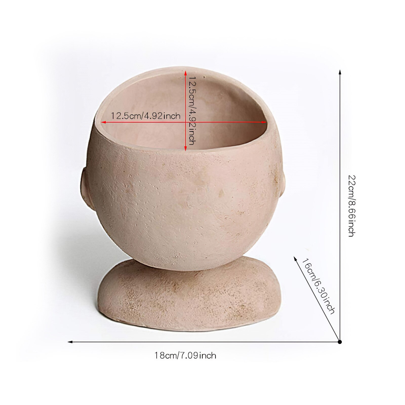 Maceta con forma de cabeza de mujer, maceta de resina atractiva para cara femenina, maceta decorativa de Cactus suculenta, con agujero de drenaje